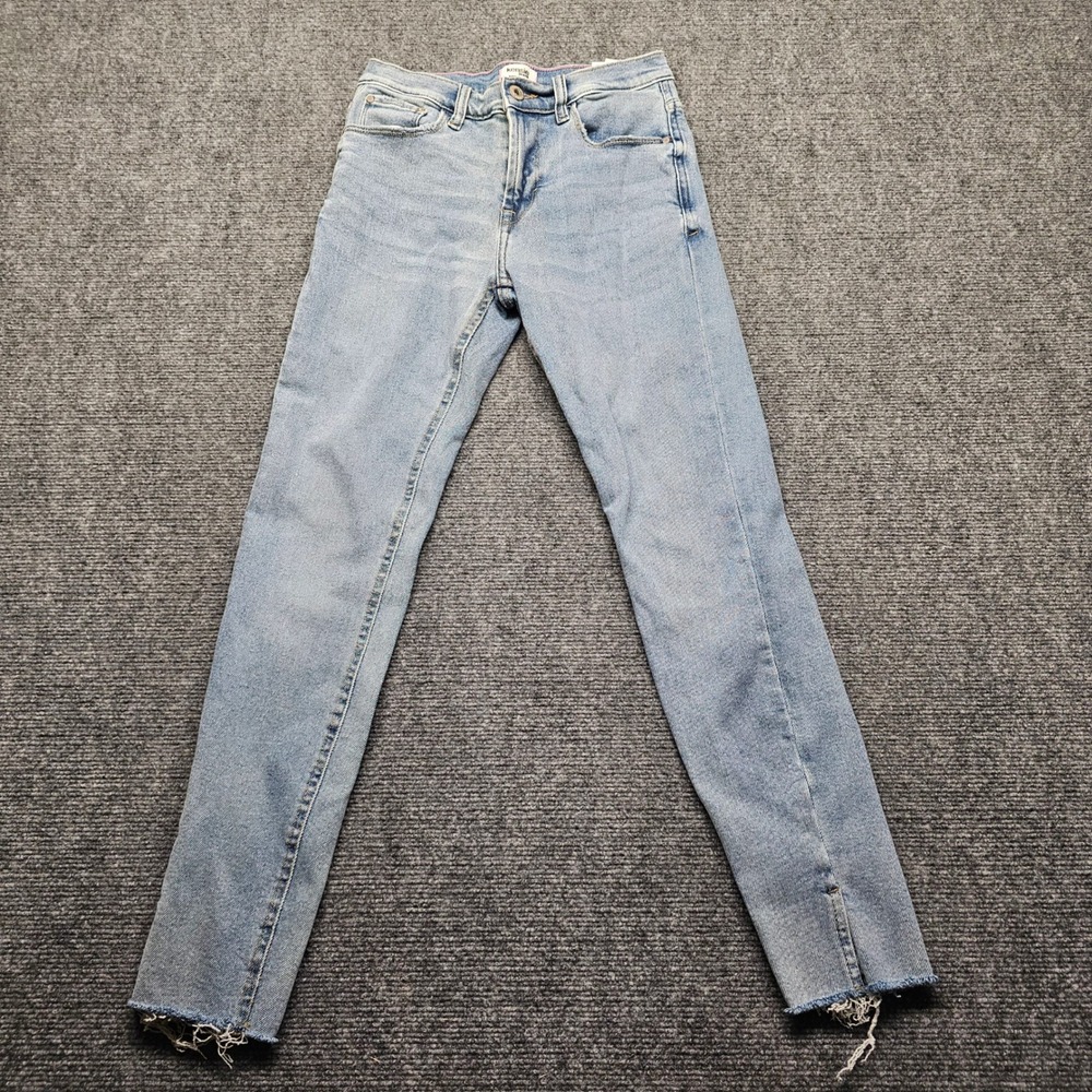 Kensie Jeans The Kelsey High Rise Skinny Light Wash Raw Hem Denim Size 2 26